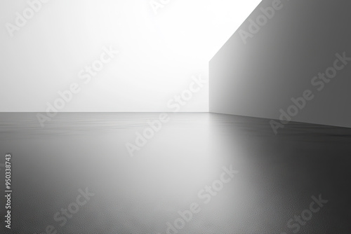 A sleek and minimalist silver gradient background reflecting light, creating a serene and tranquil atmosphere for creativity.