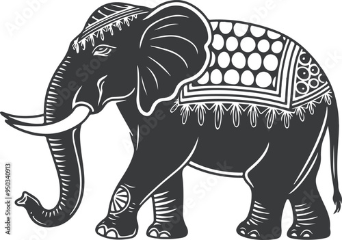 Illustration of an elephant vector .