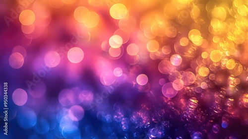 Rainbow-colored bokeh blur effect with small circles of light in various hues, creating a vibrant, energetic feel photo