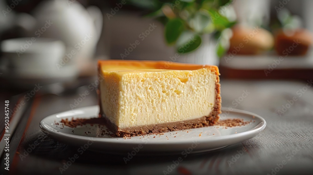 A tempting slice of cake, possibly a cheesecake or pound cake with fruit topping and sprinkles. A tempting slice of cake, possibly a cheesecake or pound cake with fruit topping and sprinkles.