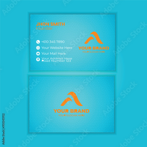Creative abstract minimal clean modren simple business card design templet  with gardiant color