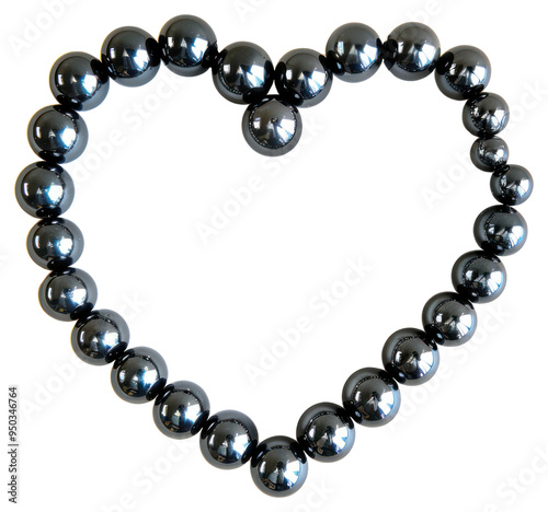 PNG Black bead heart shape design