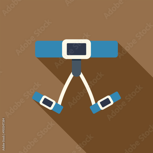 Posture corrector belt icon in flat style with long shadow, showing the correct spine position for good posture