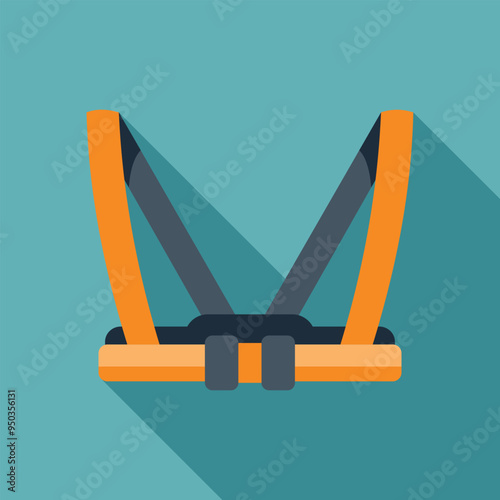 Orange and black safety harness ensuring worker protection and accident prevention on construction sites