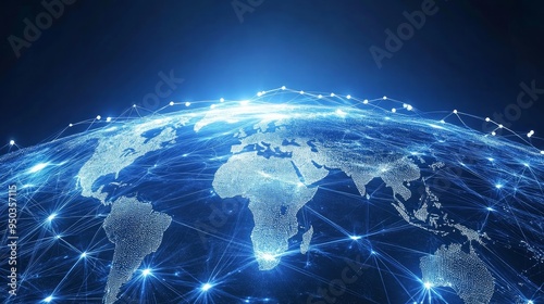 online global business and communication technology, internet connection concept, and connectivity