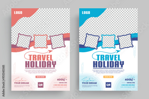 Travel Flyer or Poster Template design layout, Travel agency flyer vector posters for business.	
