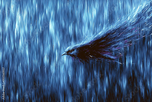 Blue Abstract Illustration. Generative AI