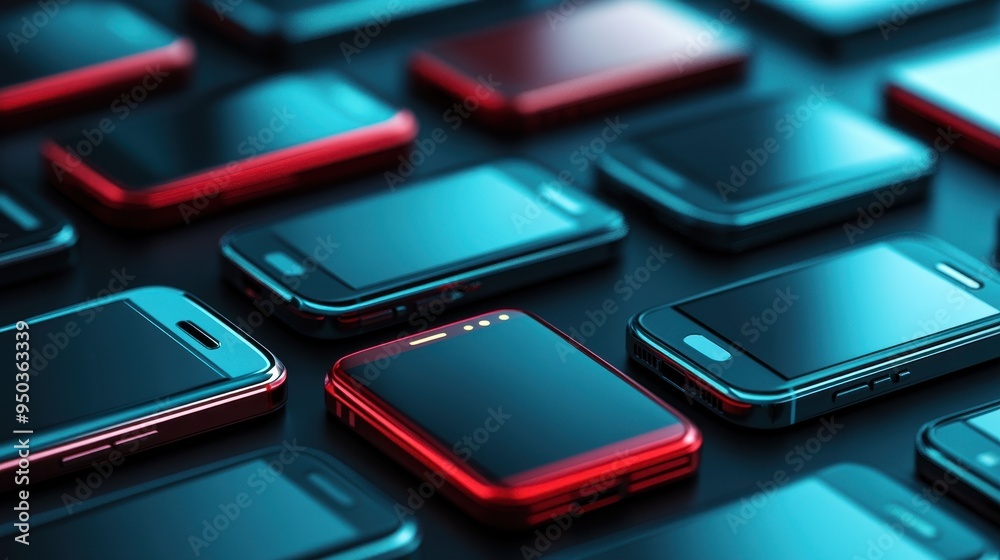 A vibrant collection of modern smartphones in various colors displayed on a dark surface, showcasing sleek designs and technology. A vibrant collection of modern smartphones in various colors displayed on a dark surface, showcasing sleek designs and technology.