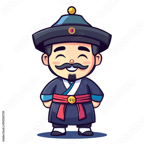 vector character in south korean clothes .Generative AI