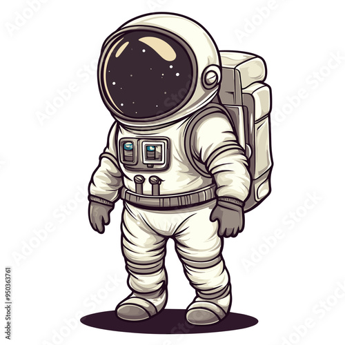 vector character astronaut on white background .Generative AI