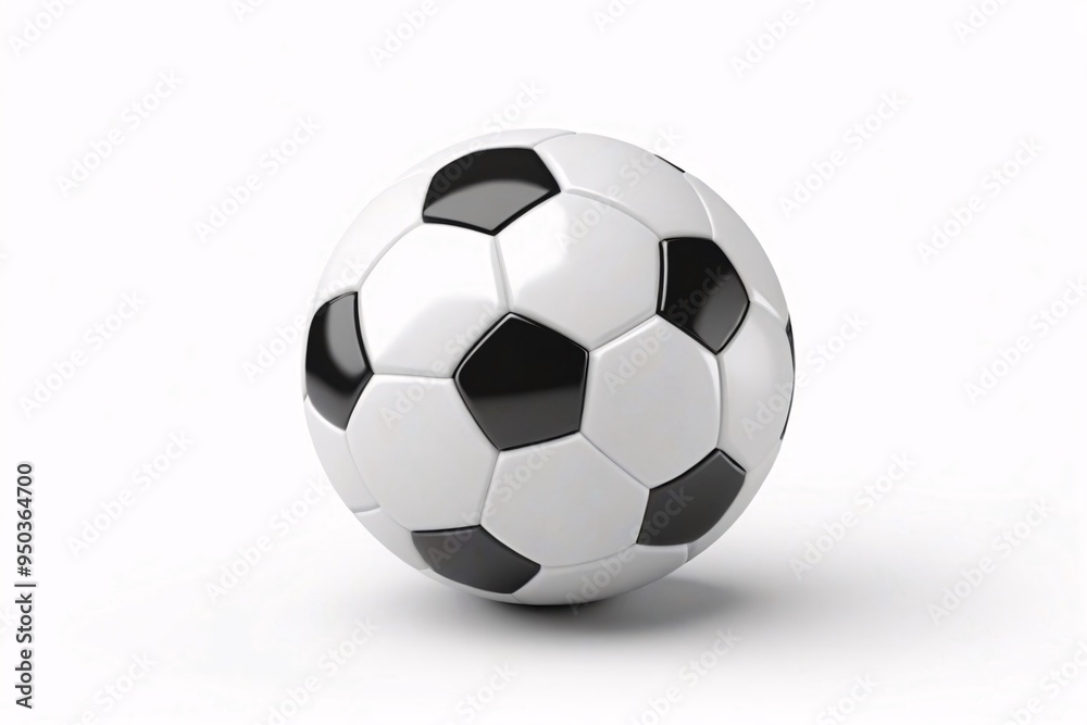 Fototapeta premium Classic black and white soccer ball isolated on white.