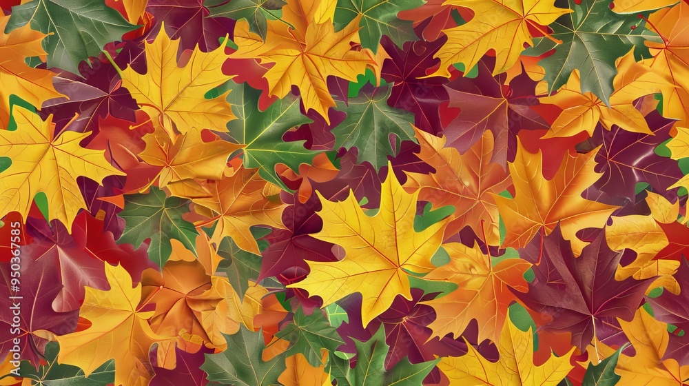 Autumn-Themed Game Style Maple Leaf Pattern. AI generated illustration Autumn-Themed Game Style Maple Leaf Pattern. AI generated illustration