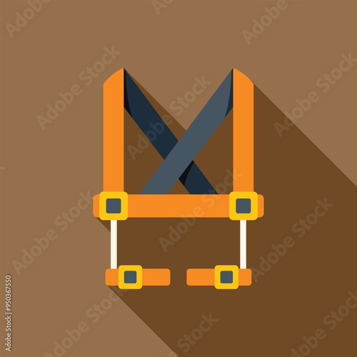 Orange safety harness for work at height, keeping workers safe while performing their job