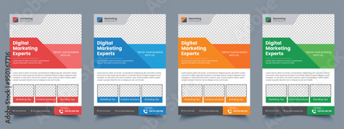 Creative corporate & business flyer design template, abstract business flyer, vector template design in A4 size. brochure, cover, poster, annual report, flyer
