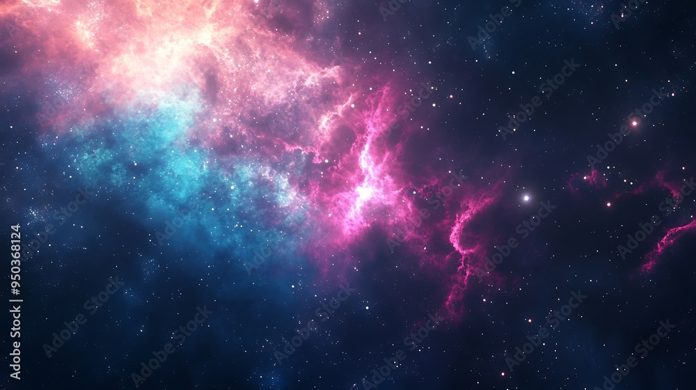 Fototapeta premium Cosmic Nebula with Stars and Galaxy Background