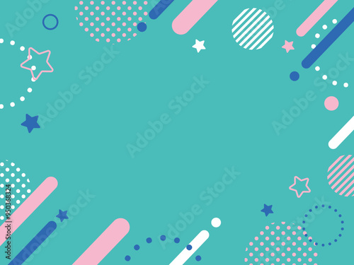 カラフル レトロ 流れ星 ポップな背景