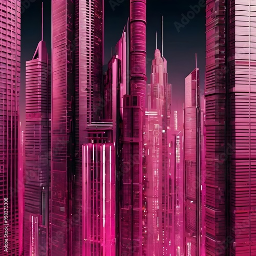 Matrix City In Pink Color