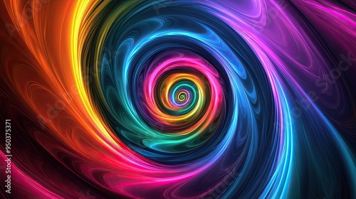 Abstract spiral graphic with vibrant colors, creating a hypnotic and dynamic design