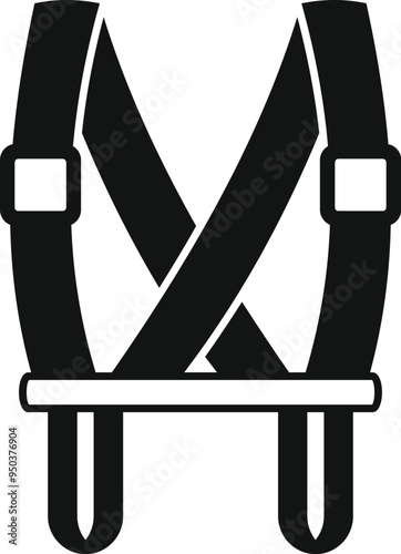 This simple icon of a safety harness represents the concept of workplace safety and fall protection