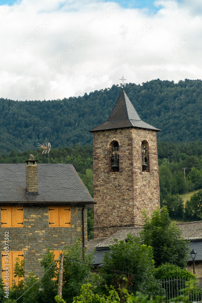 Bisaurri old town in Pirineos, Huesca (Spain) 