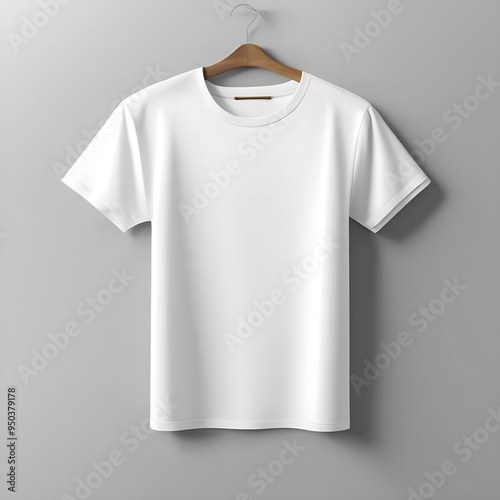 Plane White T-Shirt On Empty Background	
