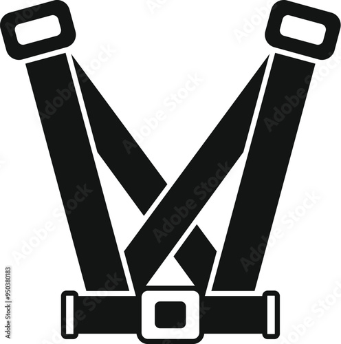 This simple vector icon represents a safety harness, crucial for fall protection in various industries and activities