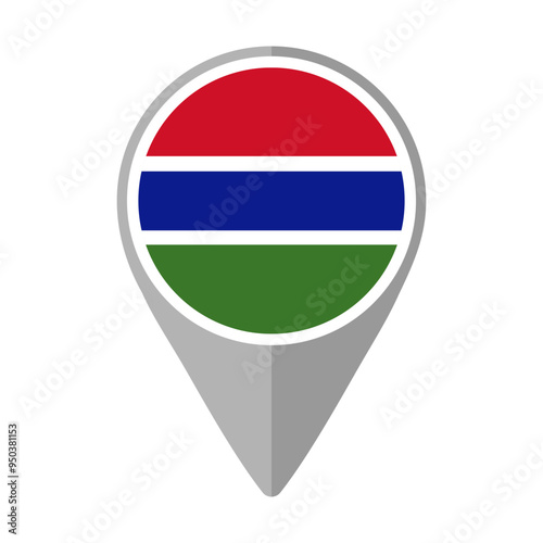 Gambia Flag on Location Pin