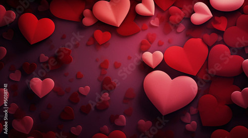 Valentine themed background with hearts