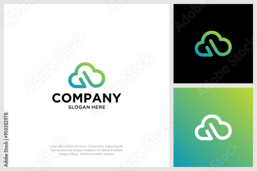 smart cloud logo design vector illustration