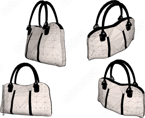 Vector sketch illustration of fashion travel bag design for social gatherings for traveling socialites