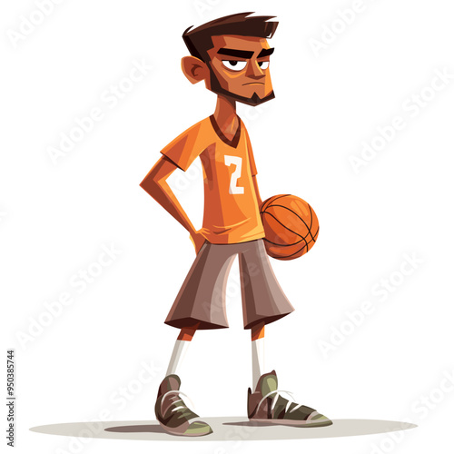 vector character basketball player on white background .Generative AI
