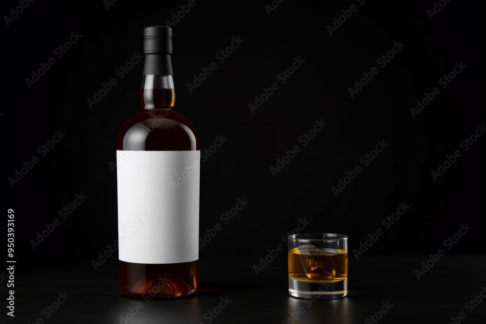 Realistic whiskey bottle mockup featuring detailed label design and premium packaging. Perfect for showcasing branding, label design, and packaging for craft spirits and premium whiskey products. Realistic whiskey bottle mockup featuring detailed label design and premium packaging. Perfect for showcasing branding, label design, and packaging for craft spirits and premium whiskey products.