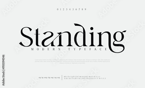 Elegant minimalist alphabet display font vector. Luxury and feminine typeface.
