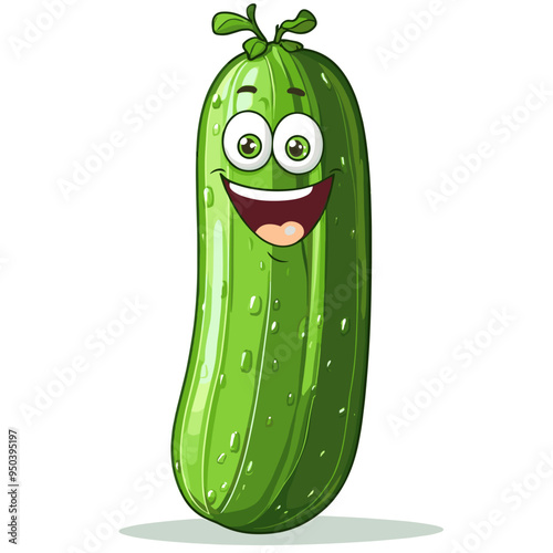 vector character cucumber on white background .Generative AI