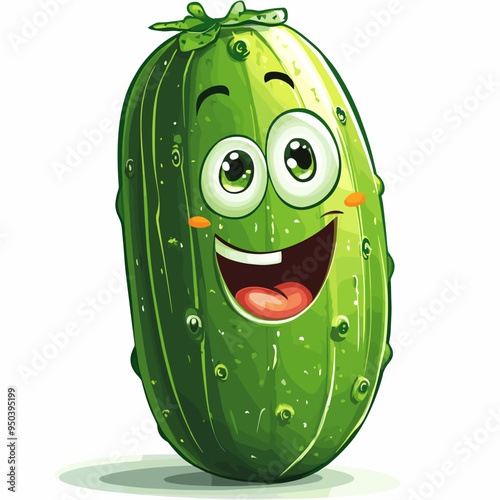 vector character cucumber on white background .Generative AI