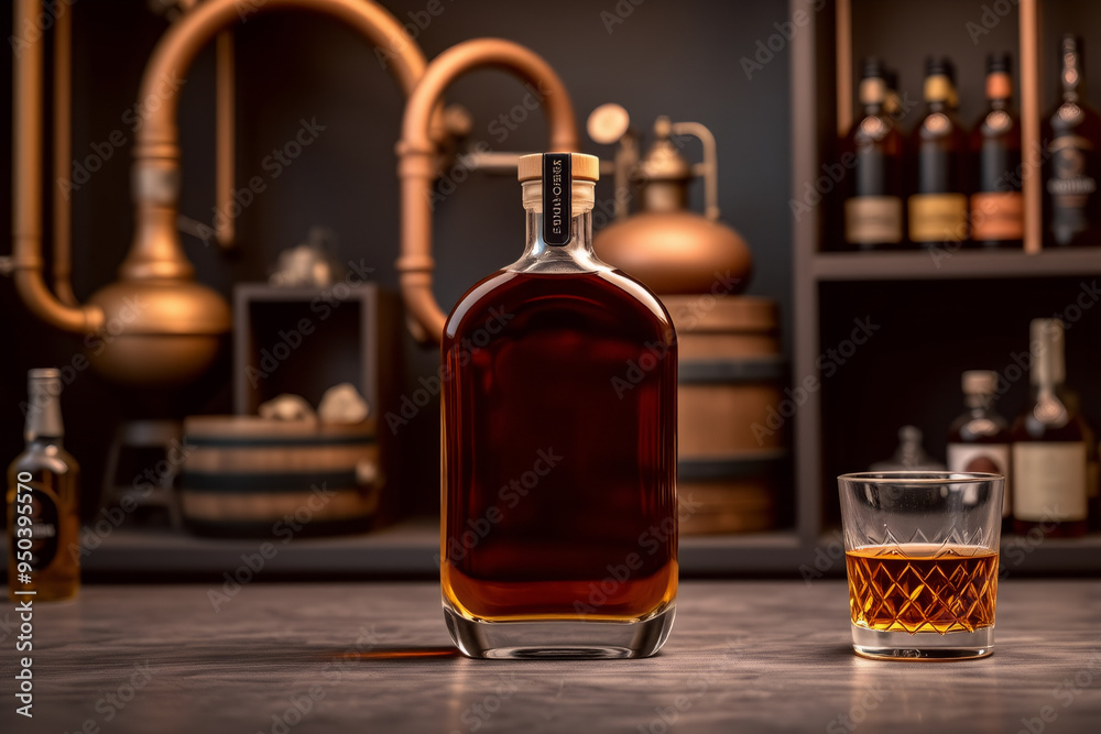 Realistic whiskey bottle mockup featuring detailed label design and premium packaging. Perfect for showcasing branding, label design, and packaging for craft spirits and premium whiskey products. Realistic whiskey bottle mockup featuring detailed label design and premium packaging. Perfect for showcasing branding, label design, and packaging for craft spirits and premium whiskey products.