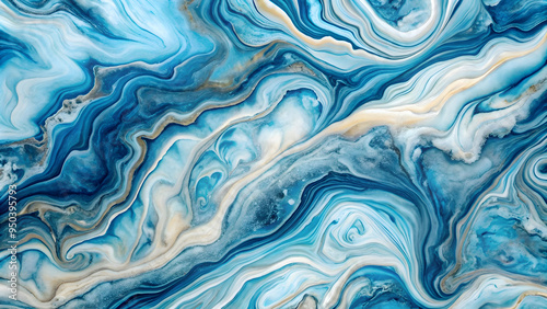 Abstract Blue Marble Swirls 