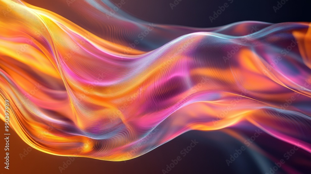 Naklejka premium Dynamic waves of vibrant abstract colors