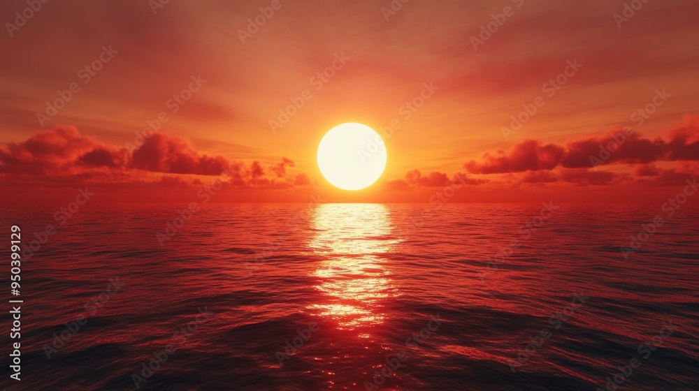 Stunning Sunset over the Ocean - Golden Hour Landscape Stunning Sunset over the Ocean - Golden Hour Landscape