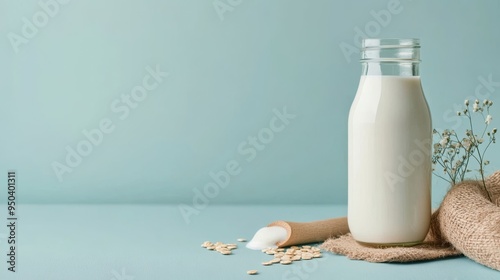 Oat Milk in Glass Bottle