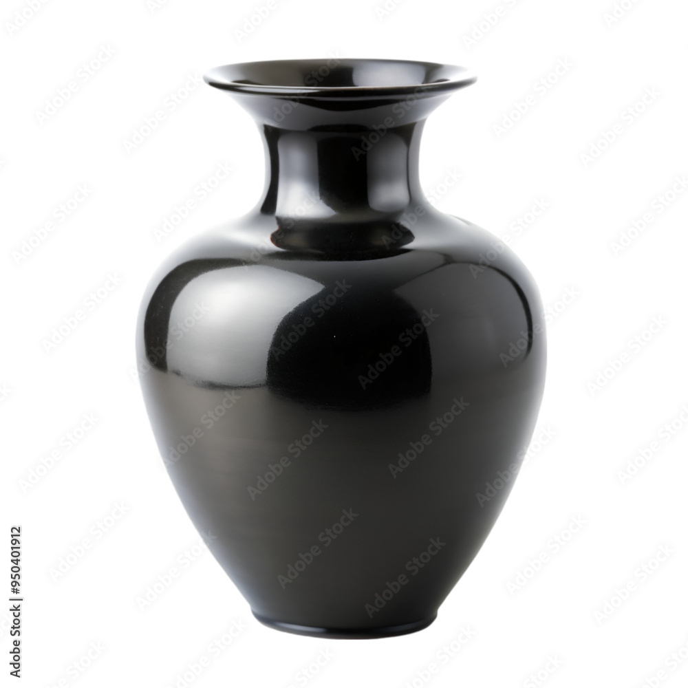 Black vase isolated on transparent background