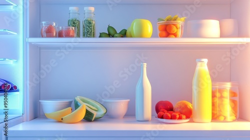 Refrigerator Interior with Fresh Food