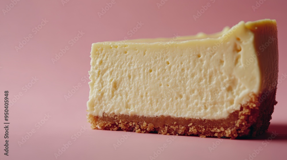 27080743 152 Cheesecake: Close-up of rich, creamy cheesecake with a graham cracker crust, set against a plain color background. --ar 16:9 --v 6.1 Job ID: a46a28f0-42f5-4124-9a45-845dca4cac59