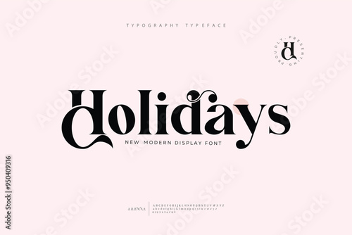 Holidays premium luxury elegant alphabet letters and numbers. Elegant wedding typography classic serif font decorative vintage retro. Creative vector illustration