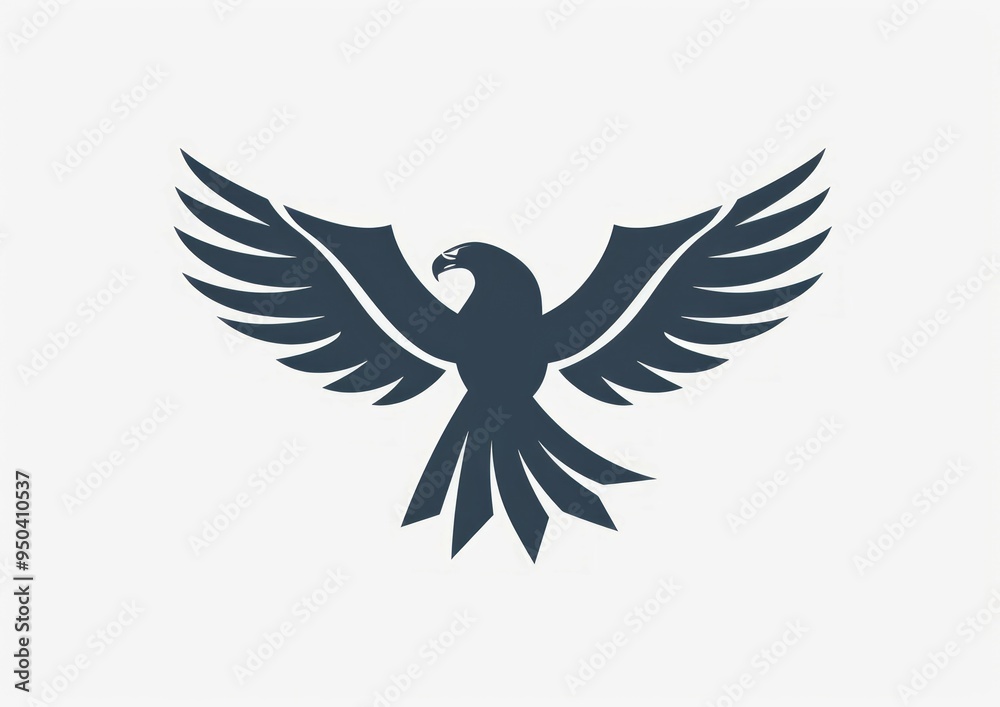 Obraz premium Eagle Hawk Silhouette Vector Art Illustration Design