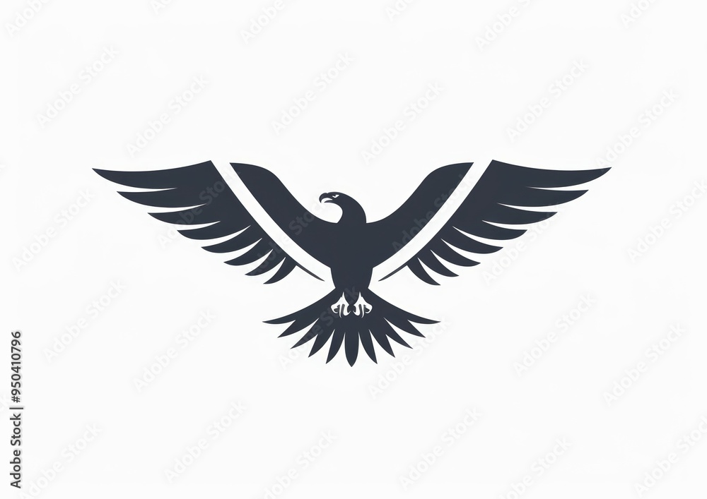 Obraz premium Eagle Hawk Silhouette Vector Art Illustration Design