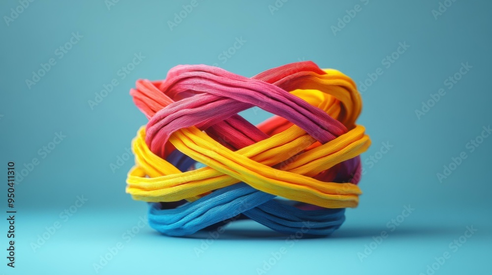 Abstract Intertwined Colorful Shapes Design