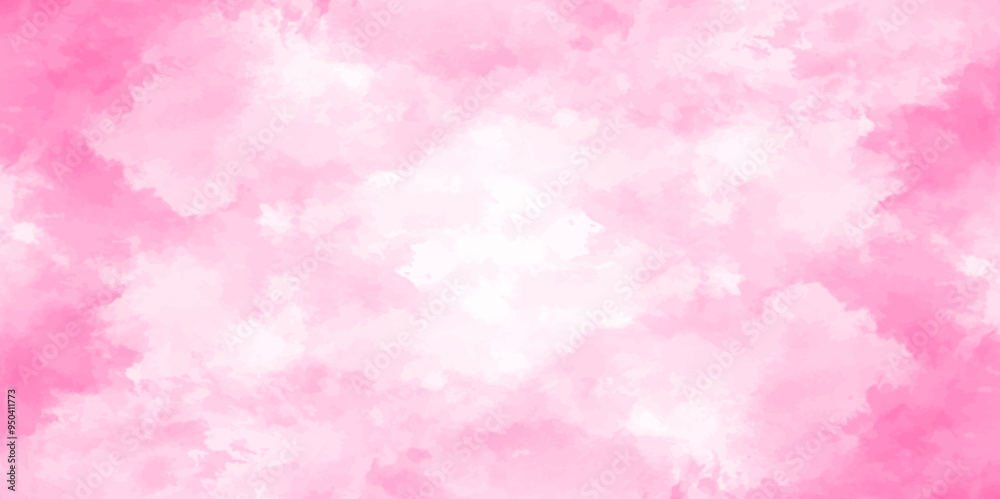 Fototapeta premium Abstract pink Wall Texture with Watercolor Brush Strokes. Soft pink pastel watercolor background. party invitation, packaging, surface design. Grunge and textured banner with free copy space.
