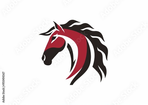 Wallpaper Mural stallion horse red logo design Torontodigital.ca