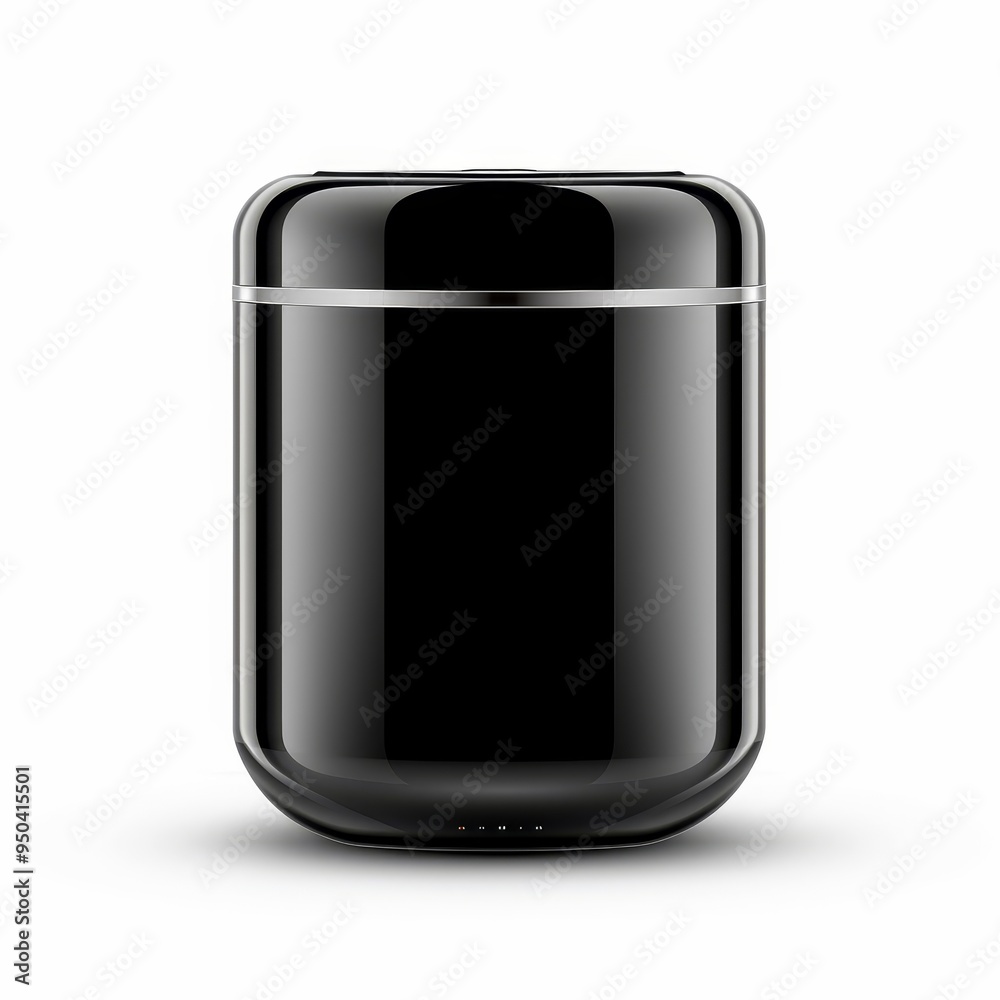 A black speaker with a white background A black speaker with a white background